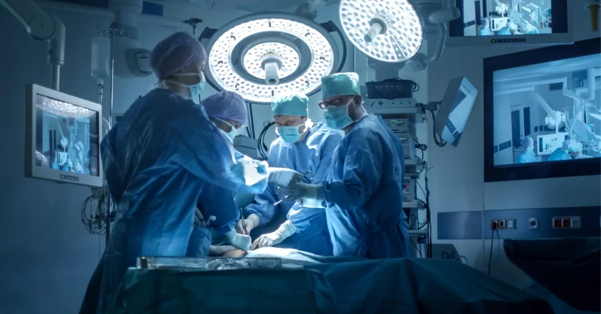 Doctors working in an operating room